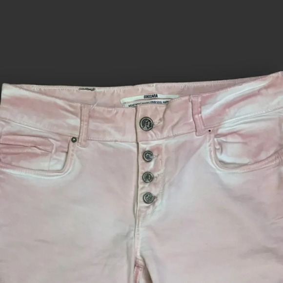Coccara Embroidered Low  Rise Pink Jeans - Picture 2 of 8